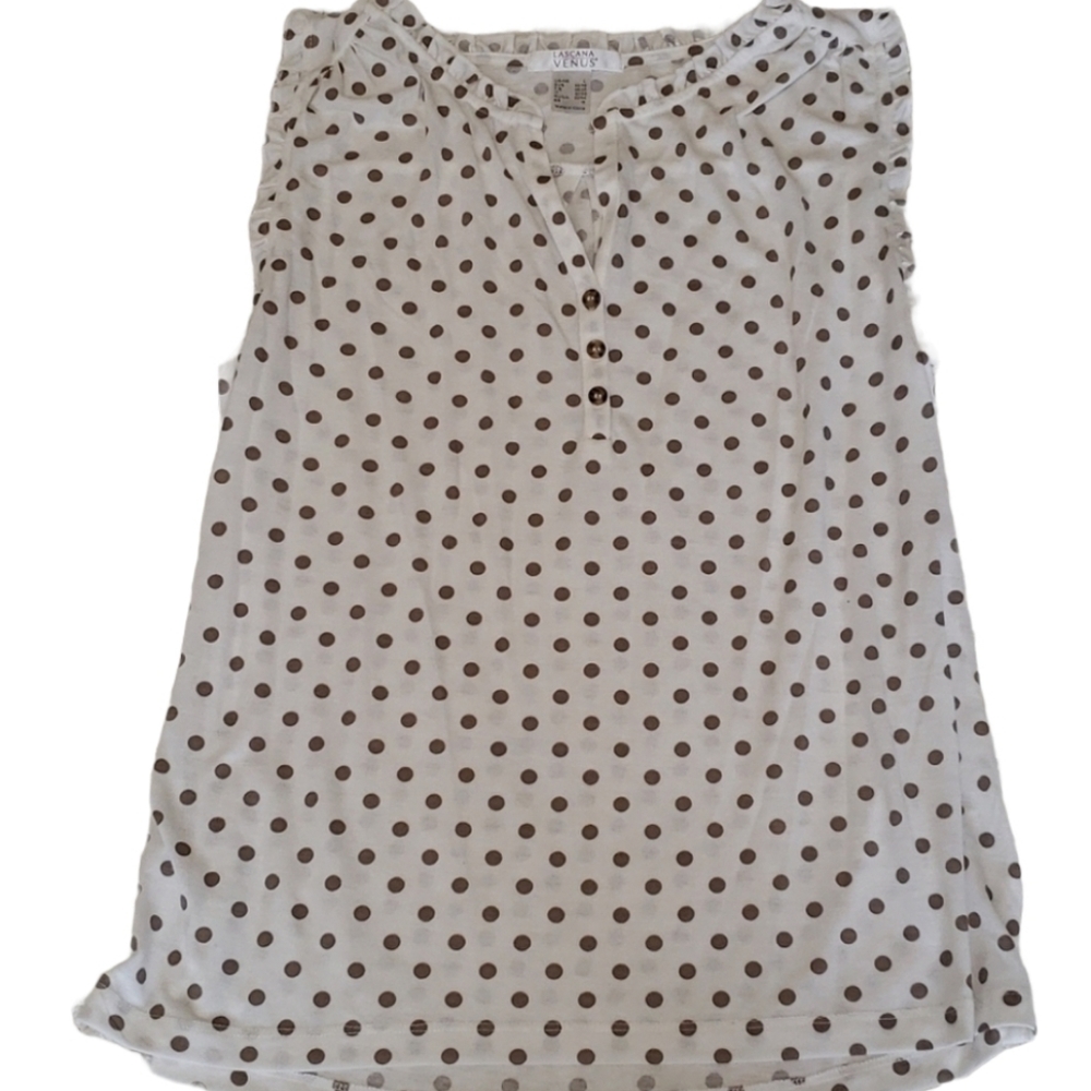 Lascana for Venus Sleeveless Dot Top sz L